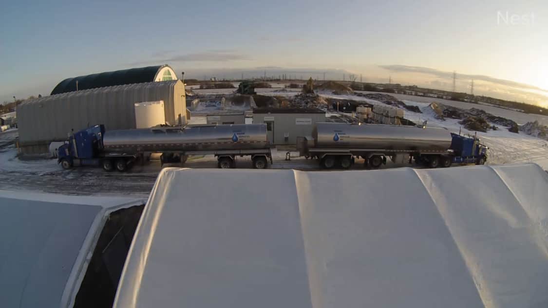 a high level view of our shop while filling two large liquid tankers