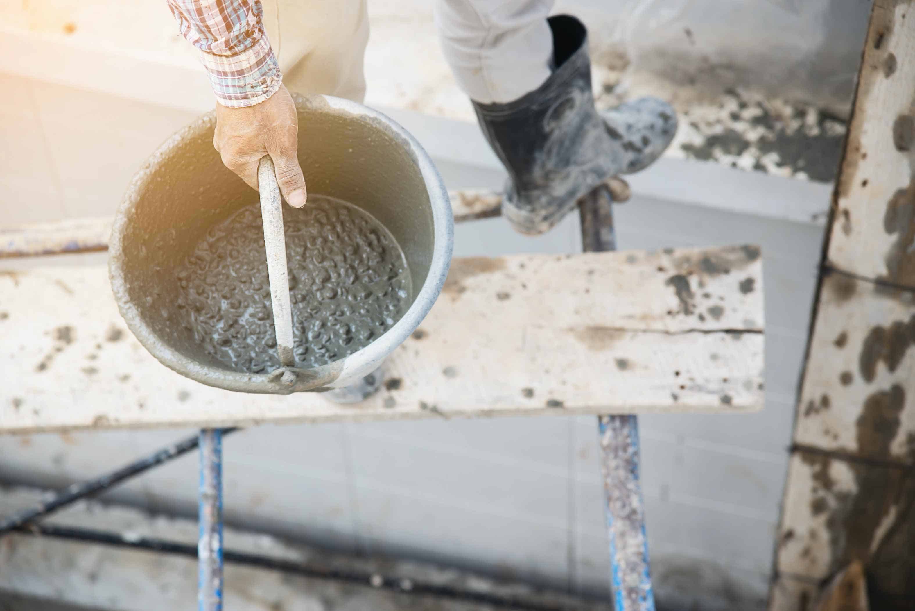 concrete being poured with fusion release to help prevent freeze up and stick